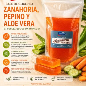 Easy Soap con Extracto de Zanahoria, Extracto de Pepino y Aloe Vera (CCA)